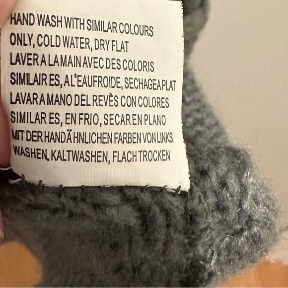 Forla Paris Gray Mixed Media Long Cardigan L Sweater Y2K 90s wool knit braid - Picture 9 of 9